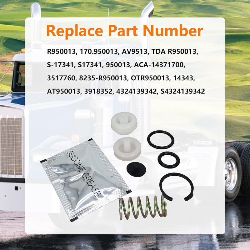 ZUVELLO R950013 Air Dryer Turbo Cut-Off Valve Kit Fit for Meritor Wabco System Saver 1200 Air Dryers Freightliners Peterbilt International Volvo Trucks - Image 5